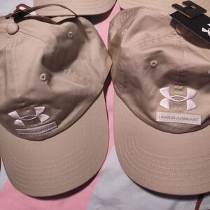 2 Under Armour Beige Caps with Logo